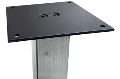 Stainless Steel Table Leg 3 Inch Square Top Plate Detail