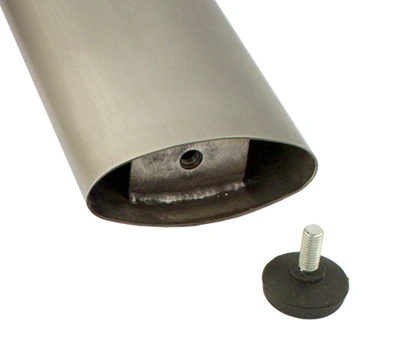 Elliptical Stainless Steel Table Leg Bottom Detail