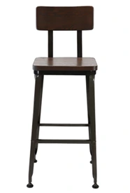 Steel Bar Stool Vintage Industrial Style Front View