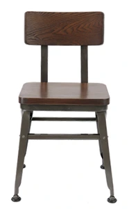 Steel Chair Vintage Industrial Style Front View