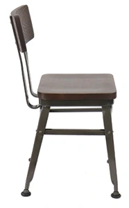 Steel Chair Vintage Industrial Style Side View