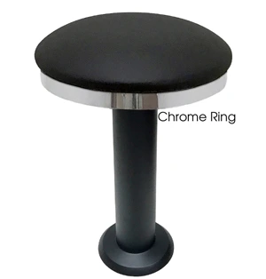 Studio Button Top Floor Mounted Stool 26 Inches High, Chrome Ring