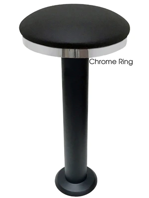 Studio Button Top Floor Mounted Stool 32 Inches High, Chrome Ring