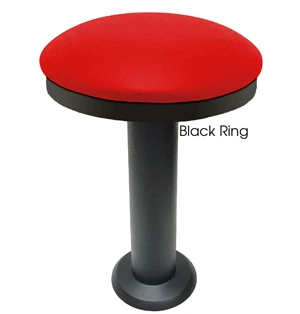 Studio Button Top Floor Mounted Stool 26 Inches High, Black Ring