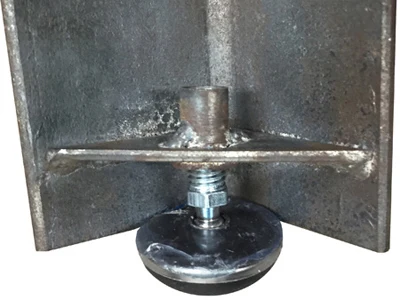 Angle Iron Industrial Table Leg Leveler Glide Detail