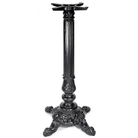 Victorian Style Antique Reproduction Large Crossfoot Ornate Cast Iron 
            Bar Table Base Detail