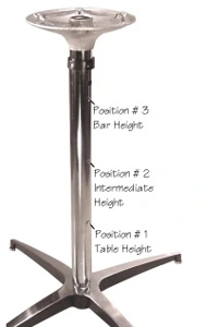 Three Position Adjustable Height Table Base