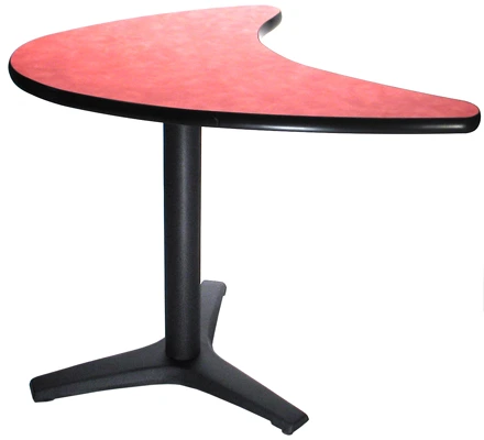 Three Prong Tripod Table Base with Boomerang Table Top