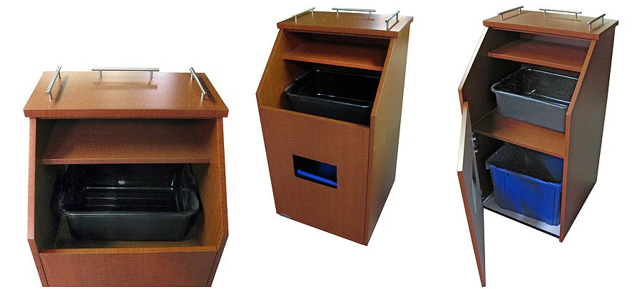Matching Top Drop Style Bussing Station Cabinet