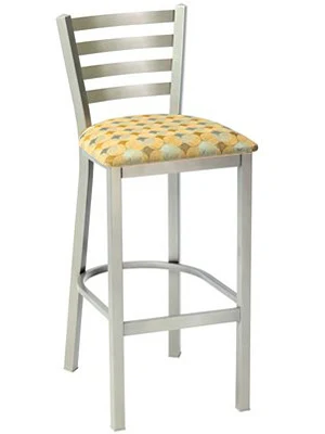 Trapezoid Steel Bar Stool with Upholstered Seat