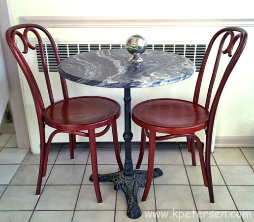 Ornate Cast Iron Tripod Table Base Installation Interior