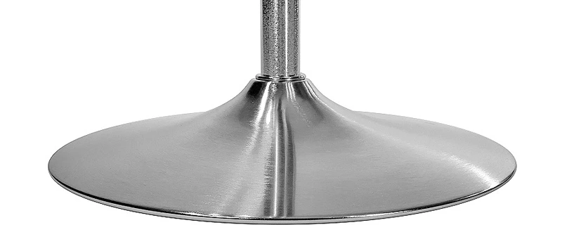 Trumpet Table Base Brushed Chrome Finish Detail