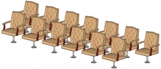 Tufted Upholstered High Back Swivel Jury Armchairs With Brass Trim Nails Group