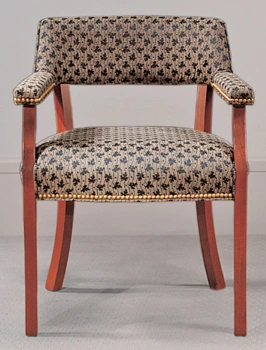 Upholstered Guest Armchair With Trim Nails Front View