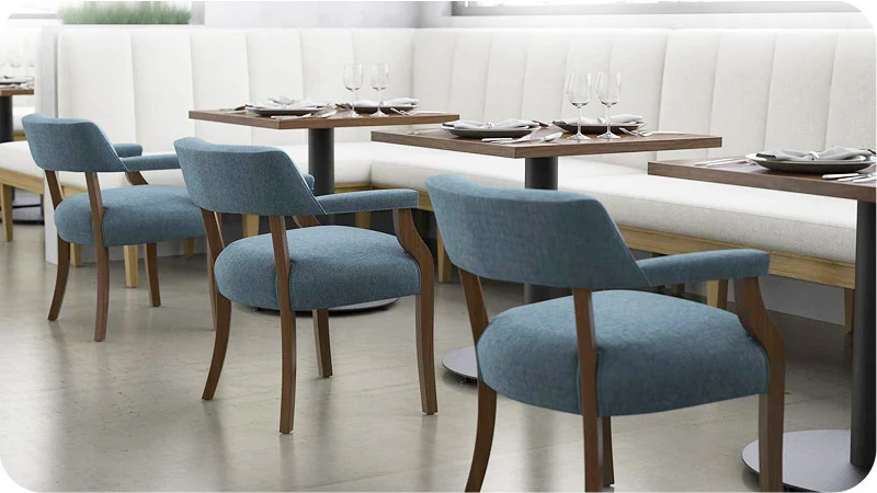 Upholstered Guest Armchairs Restaurant Installation