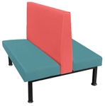 Steel Frame, Marine Vinyl Upholstered Foam Double Two Tone Restaurant Booth