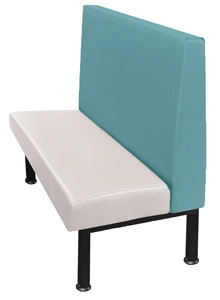 Outdoor Upholstered Restaurant Booth Single Blue Seat