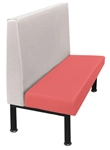 Steel Frame, Marine Vinyl Upholstered Foam Single Two Tone Restaurant Booth