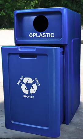 Budget Indoor & Outdoor Molded Enclosed Plastic Waste Recycling Bin Detail