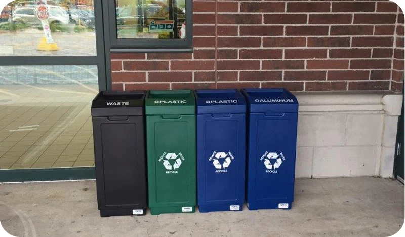 Budget Indoor & Outdoor Molded Plastic Waste Recycling Bins Installation