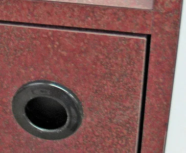 Coffee Shop Top Drop Waste Receptacle Door Pull Detail