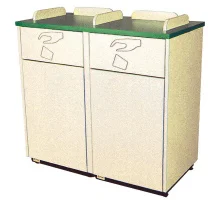 Decorator Waste Receptacle Double with Tray Rails