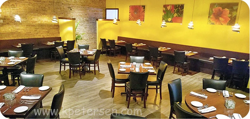 Upholstered Wood Restaurant Chairs Installation
