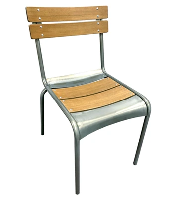 Wood And Steel Slat Restaurant Chairs Closeout Front View
