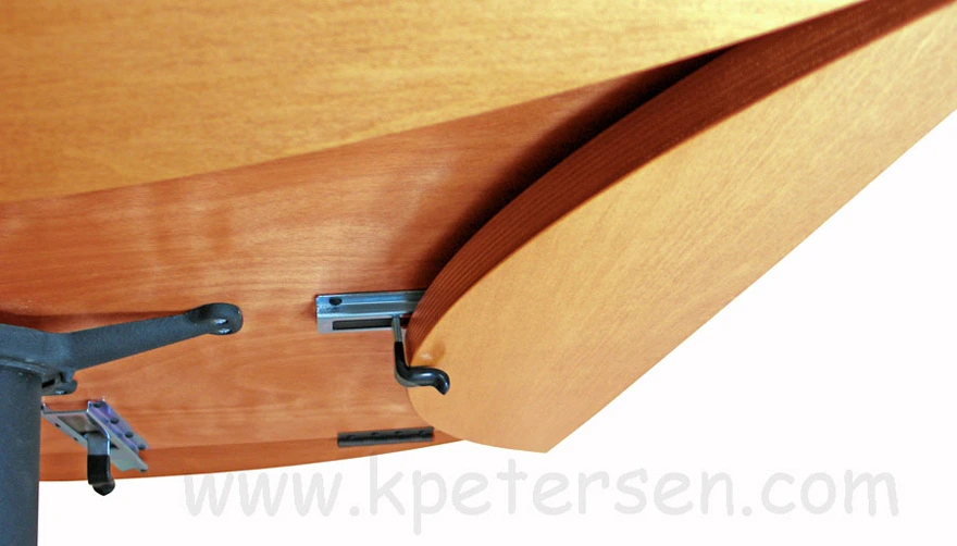 Wood Veneer Drop Leaf Restaurant Table Folded Leaf Detail
