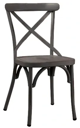 Outdoor Aluminum Bentwood X Back Farmhouse Chair Antiqued Black