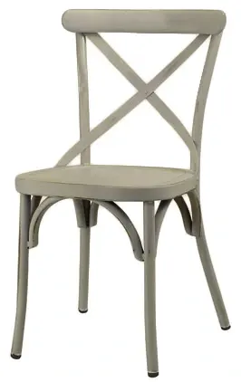 Outdoor Aluminum Bentwood X Back Farmhouse Chair Grey