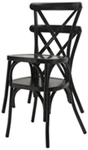 Bentwood X Back Style Farmhouse Stacking Aluminum Chairs Stack