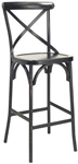 X Back Bentwood Style Steel Barstool Antique Black