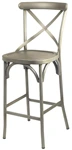 X Back Bentwood Style Steel Barstool Grey