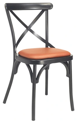 Economy Steel X Back Restaurant Chair Upholstered Seat